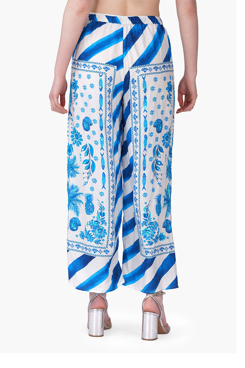 Set of 6 Porcelain Tide Fish Embellished Pants(S, M & L)