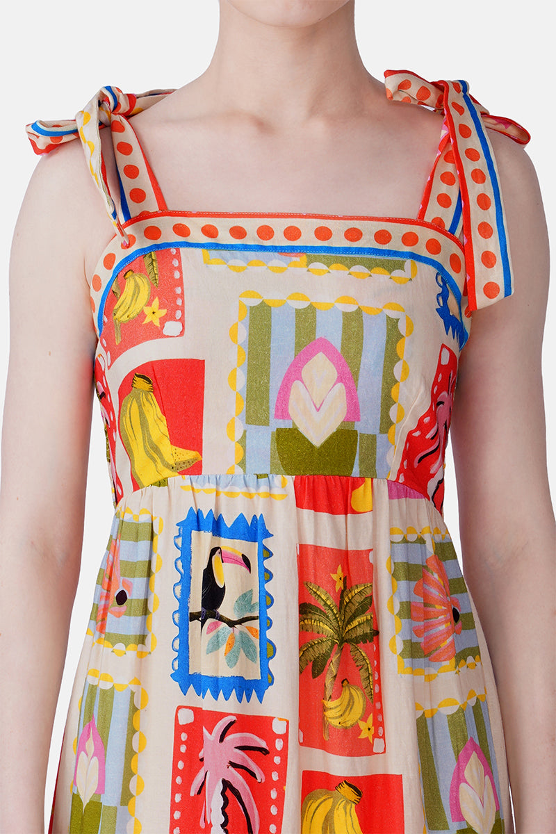 Set of 6 Toucan Pop Fruit Long Dress(S, M & L)