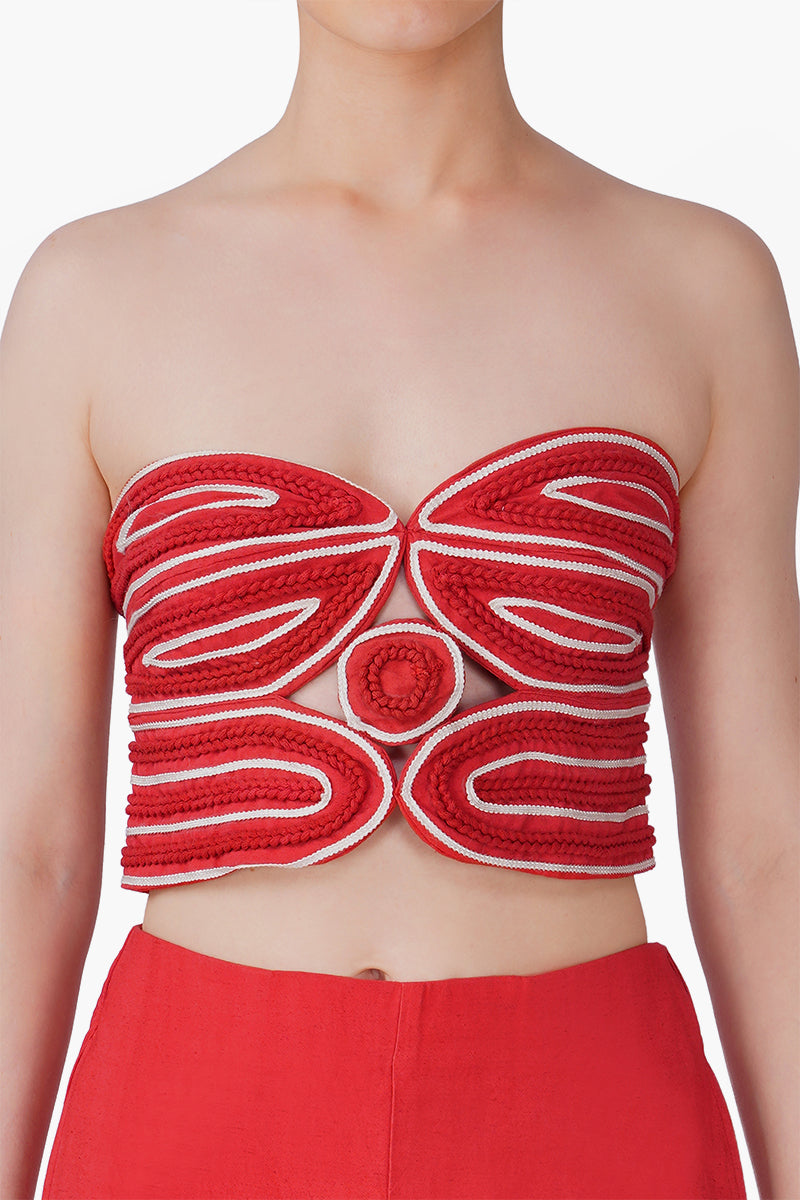 Set of 6 Red Scarlet Dori Charm Top (S, M & L)