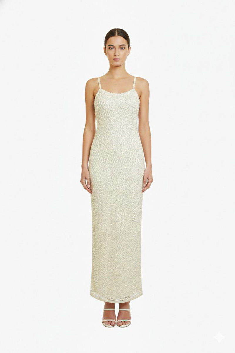 Set of 6 Silver Pearl Luxe Long Length Dressw/Liinig (S, M & L)