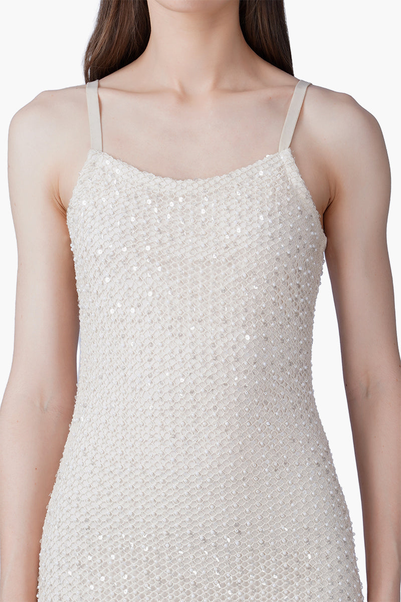 Set of 6 Silver Pearl Luxe Long-Length Dress with Lining (S, M & L)