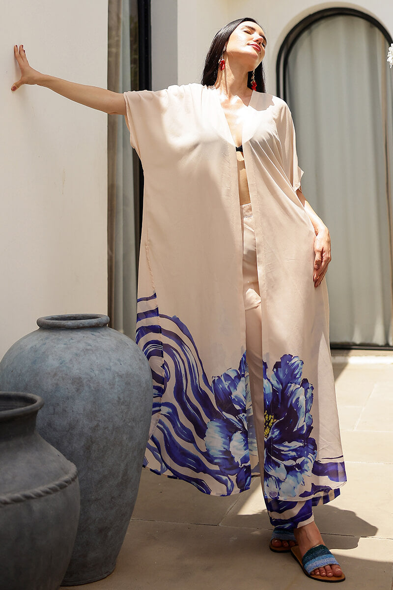 Set of 6 Ocean Print Navy Pants Cover Up (S,M,L)