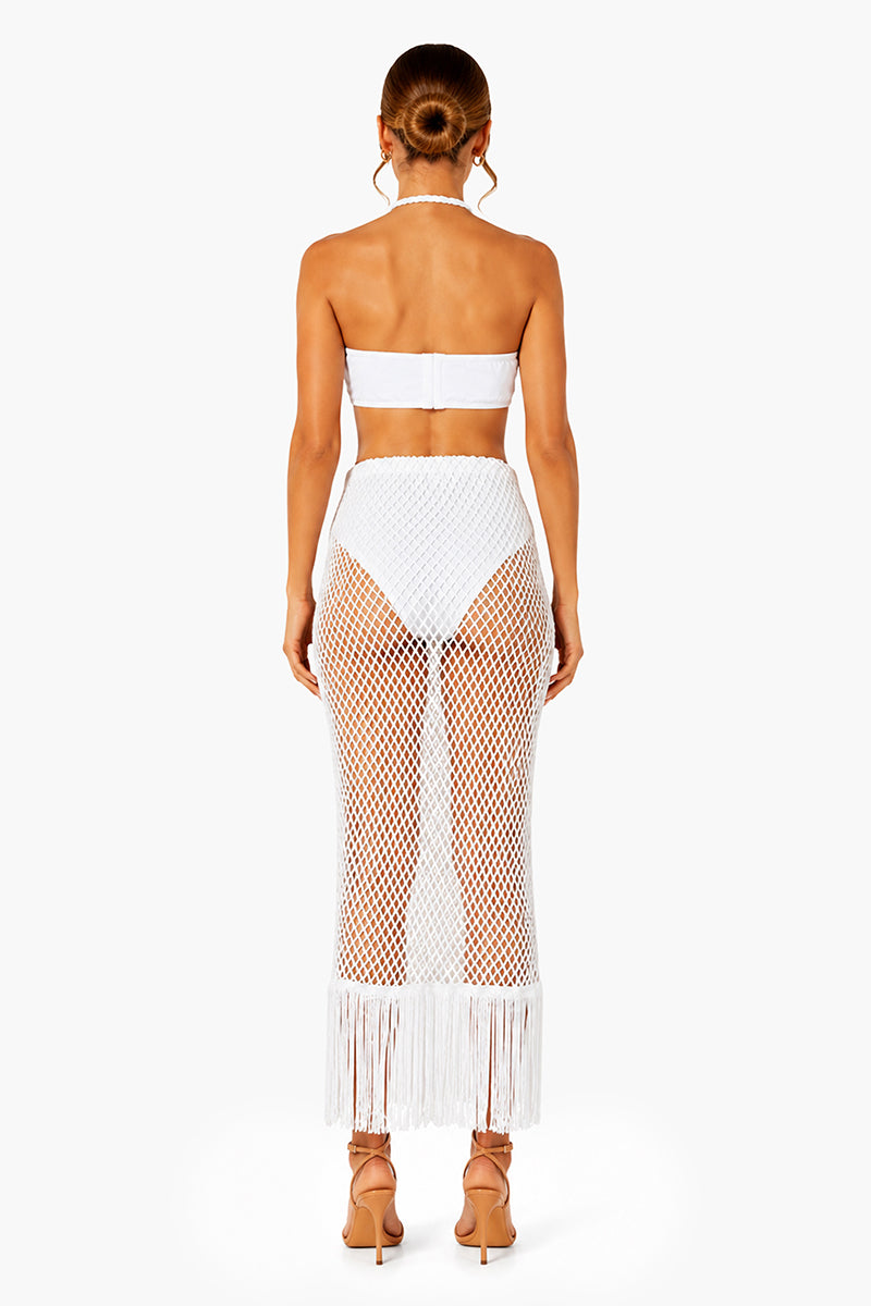 Set of 6 Ivory Coastal Weave Halter Dress (S,M,L)