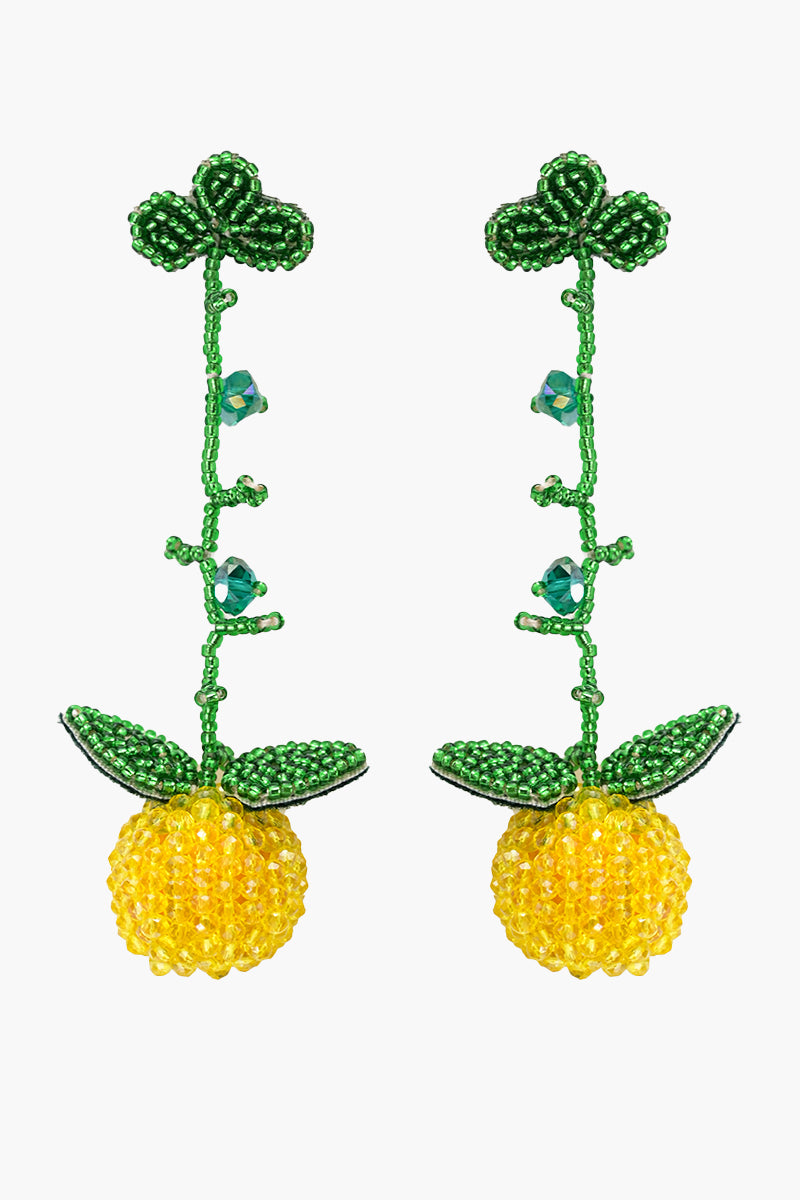 Lemon Drop Beaded Earrings
