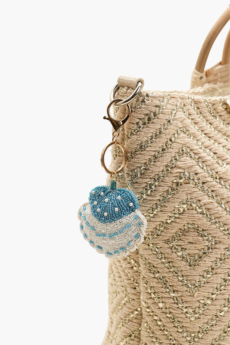Pearl Shell Beaded Charm Keychain