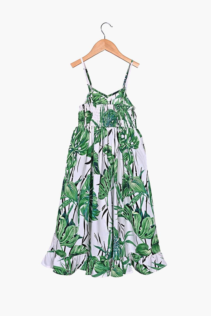 Ivory Hawaiian Kids Spaghetti Dress 4-7 Years