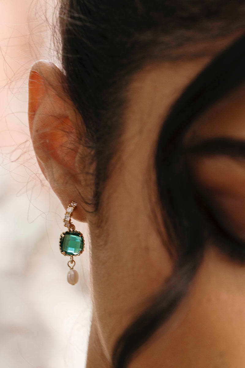 The Alicante Earrings in Emerald Green