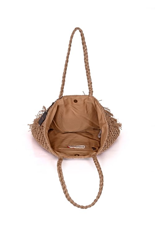 Jute crochet bucket bag