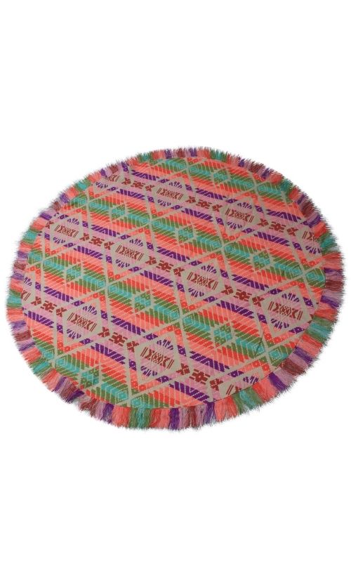 Round Jacquard Beach Rug