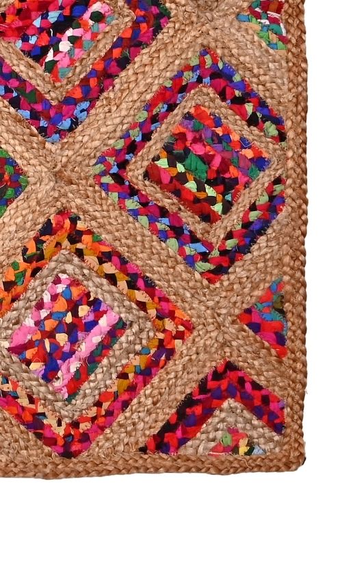 Diamond Design Jute Multi Rug