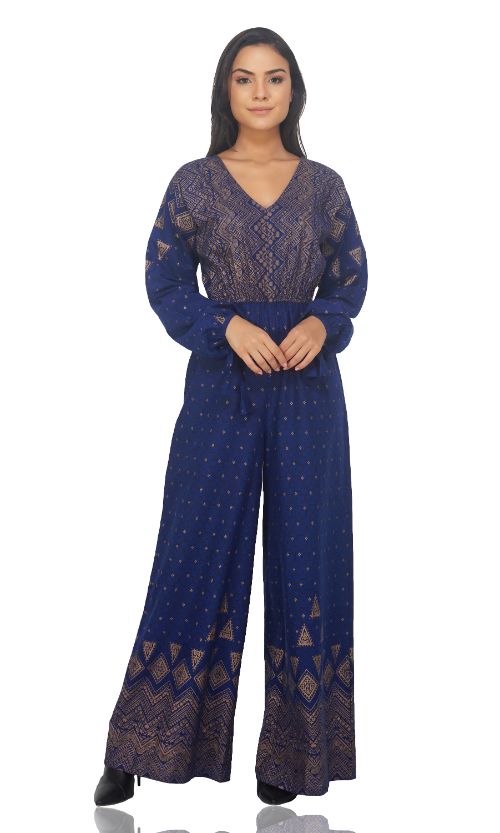 Set of 6 Set of Six Mazarine Gold Foil Print Jumpsuit (S,M,L)