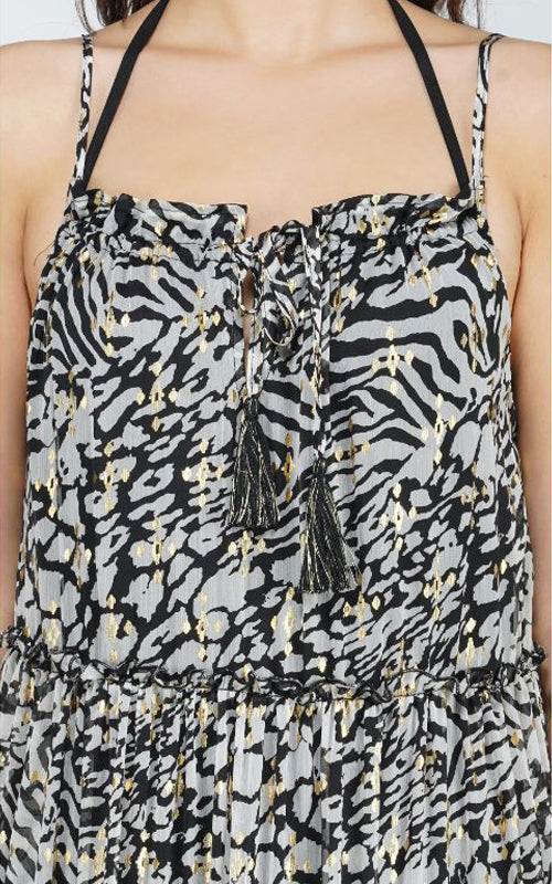 Set of 6 Always Animal Tierred Maxi Dress (S,M,L)