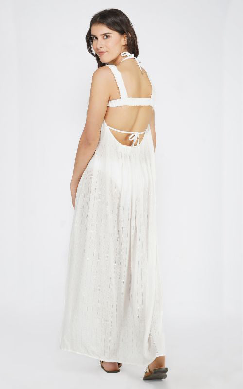 Set of 6 Sweet Summer Silver Stripe Maxi Dress (S,M,L)