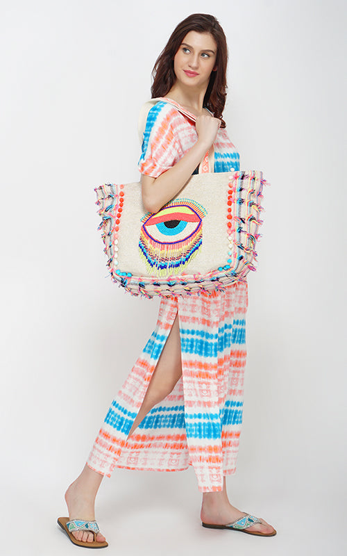 Set of 6 Coral Reef Tie Dye Maxi Cover Up (S,M,L)