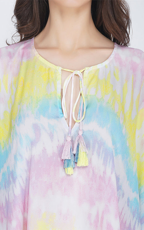 Set of 6 Rainbow Tie Dye Maxi Cover Up (S,M,L)