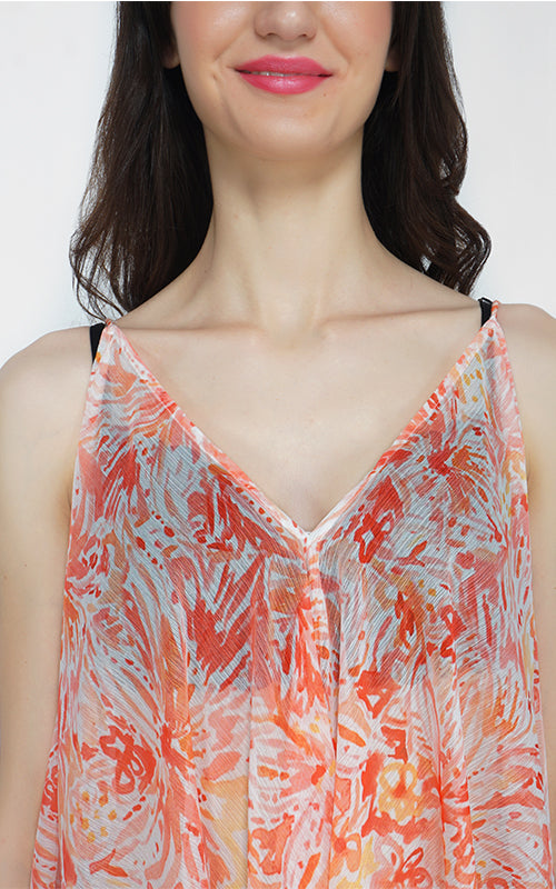 Set of 6 Peachy Water Florals Jumpsuit Cover Up (S,M,L)