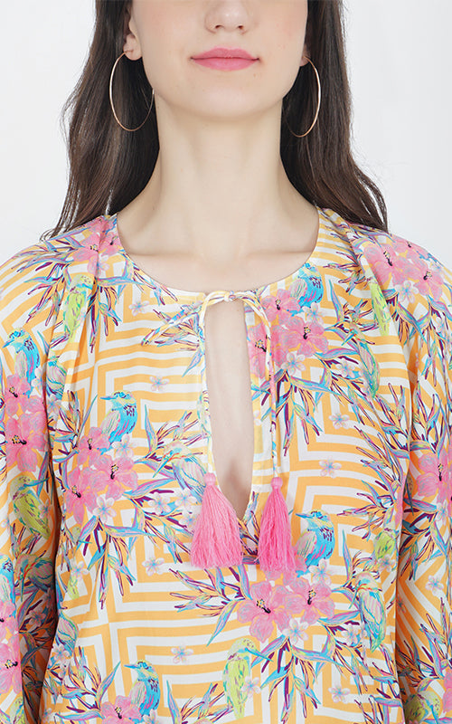 Set of 6 Citrine Spiral Bird Kaftan (S,M,L)