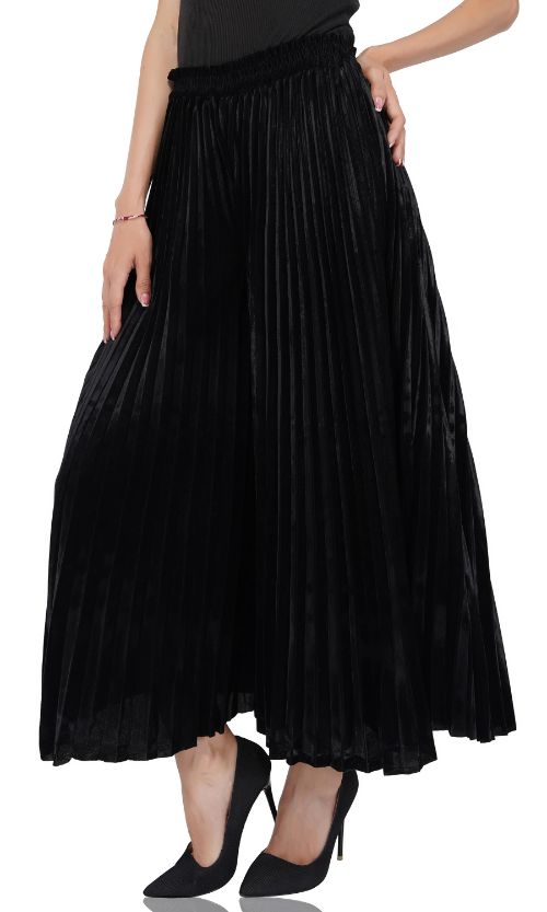 Set of 6 Moonless Night Pleated Velvet Trousers (S,M,L)
