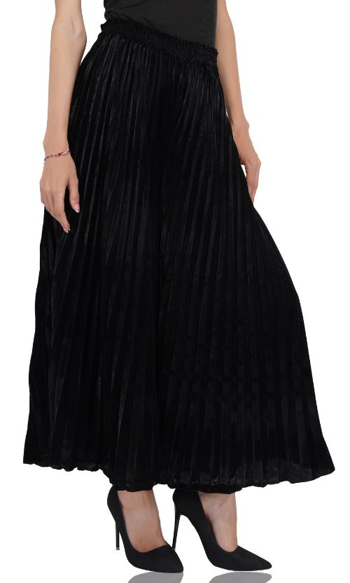 Set of 6 Moonless Night Pleated Velvet Trousers (S,M,L)