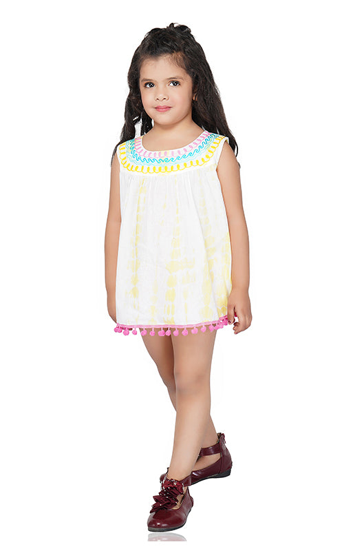 Banana Cream Embroidered Tunic 4-7 Years