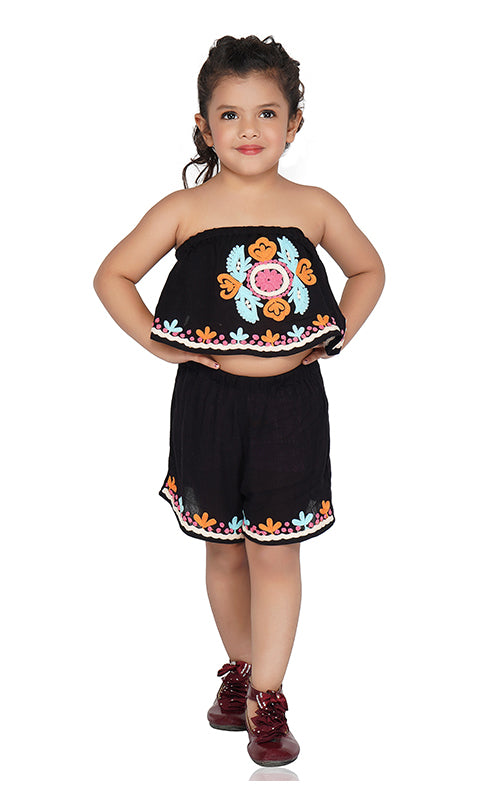 Plum Kitten Embroidered Top  4-7 Years