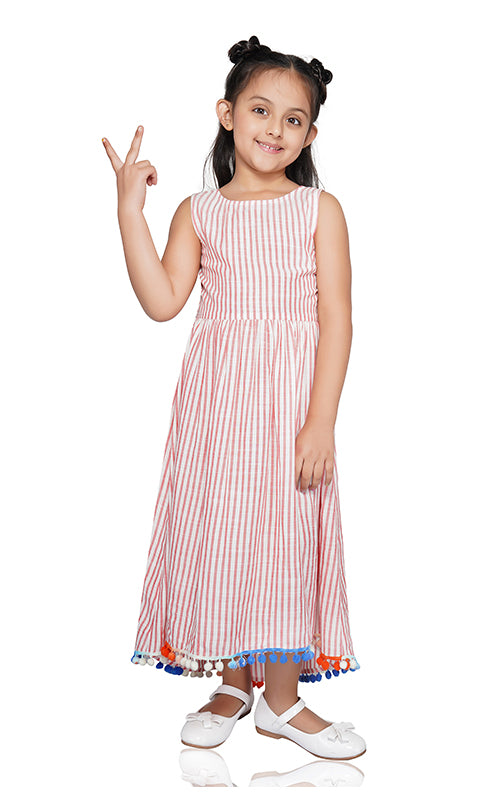 Peach Melba Embroidered Maxi Dress 4-7 Years