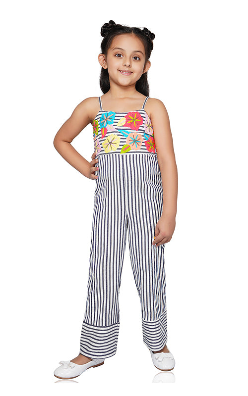 Girls Floral Blast Nautical Jumpsuit 4-7 Years