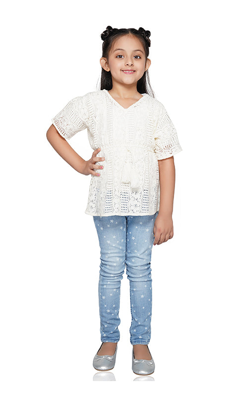 Egret Crochet Caftan 4-7 Years