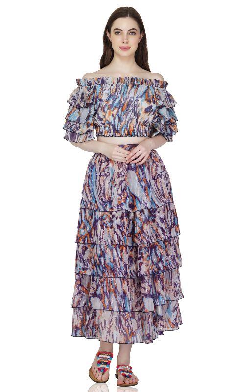 Wisteria bloom ruffled Skirt