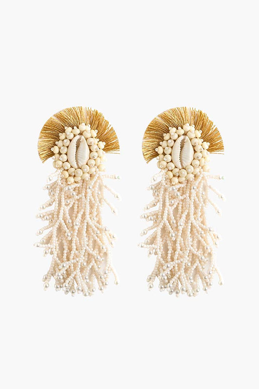 Elegant Seashell Drop Earrings