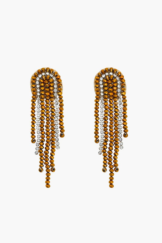 Golden Cascade Beaded Earrings