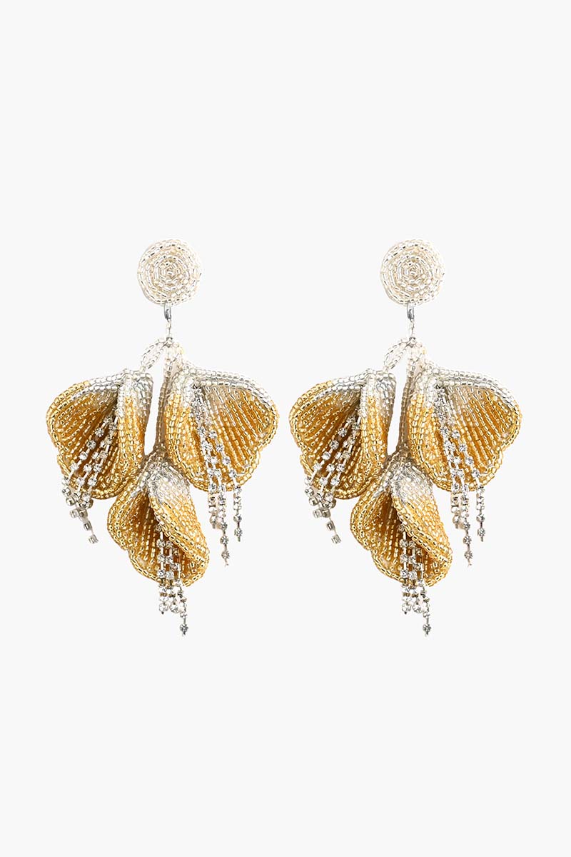 Golden Leaf Drop Earrings