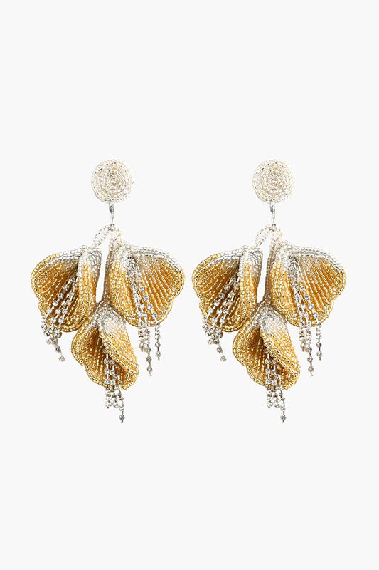 Golden Leaf Drop Earrings