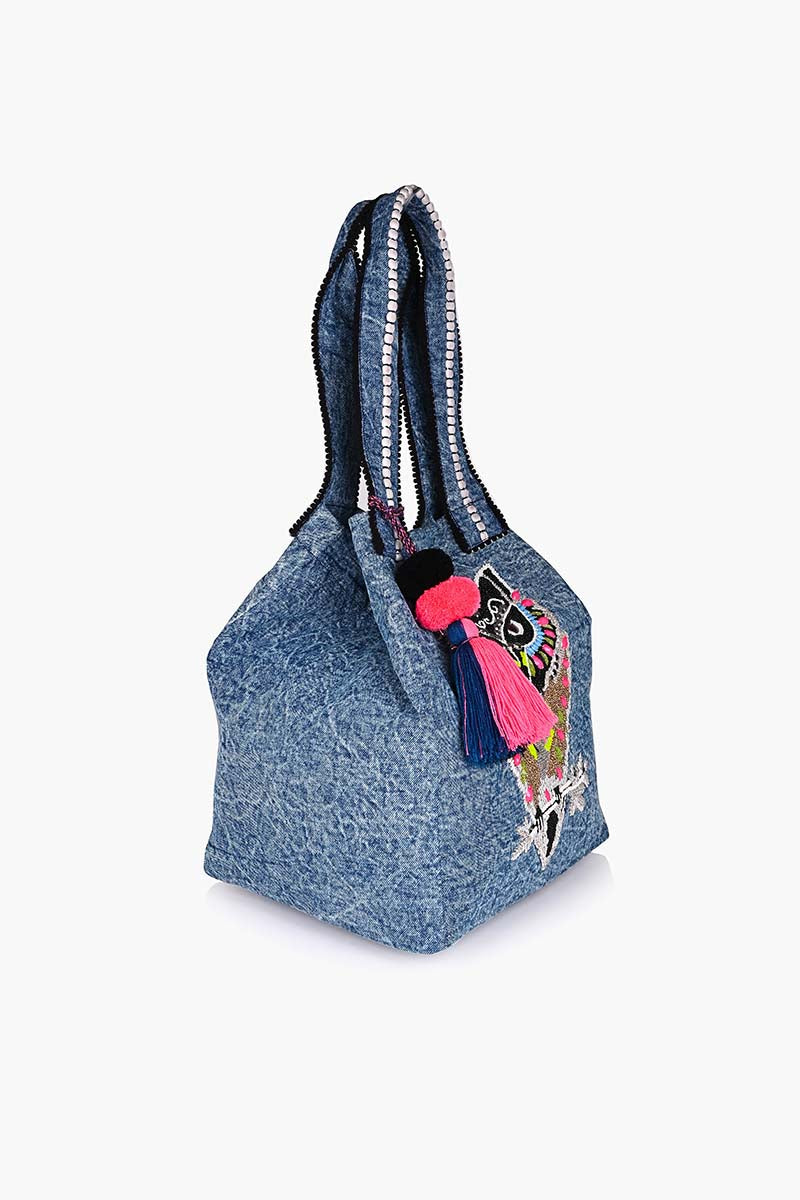 Awesome Owl Denim Tote