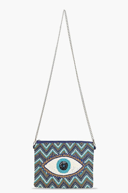 Grecian Nights Evil Eye Clutch