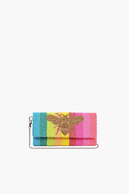 Rainbow Bee Beaded Clutch