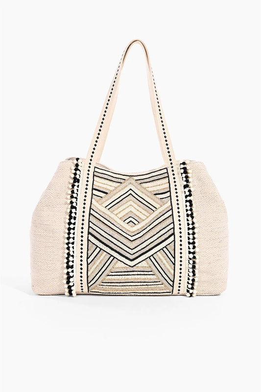 Golden Glam Hand Beaded Tote