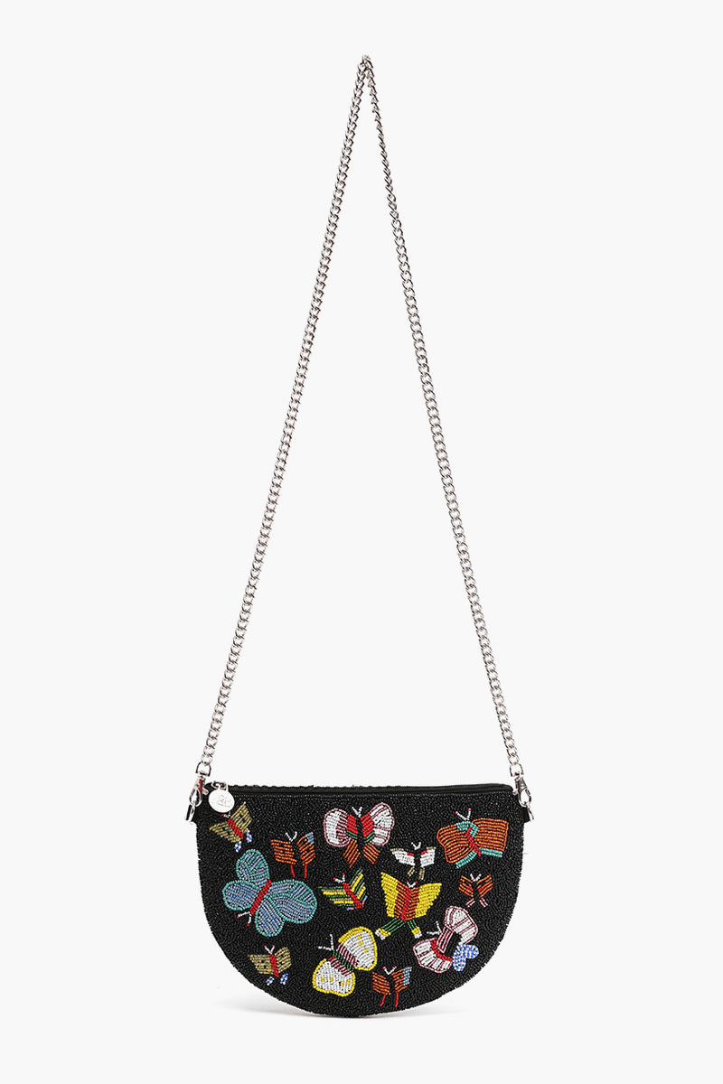 Butterfly Embellished Crossbody Pouch with Coin Pouch