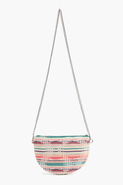 Tropical Embellished Crossbody Pouch with Coin Pouch