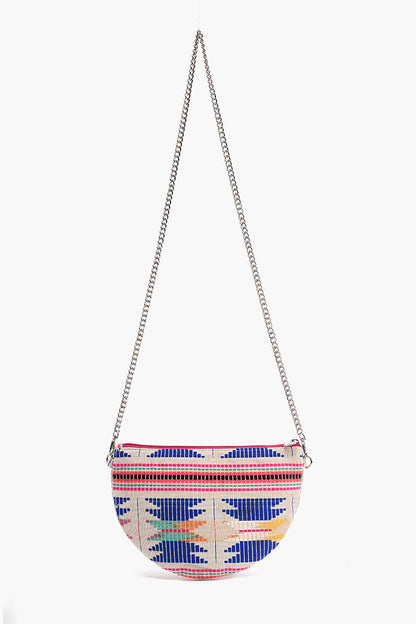 Aztec Embellished Crossbody Pouch with Coin Pouch