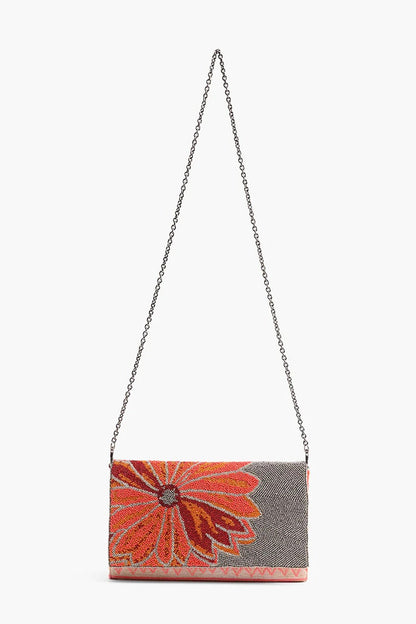 Poppy Floral Beaded Clutch