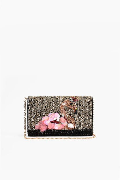 Golden Flamenco Beaded Clutch