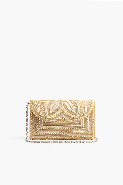 Whisper White Embellished Clutch