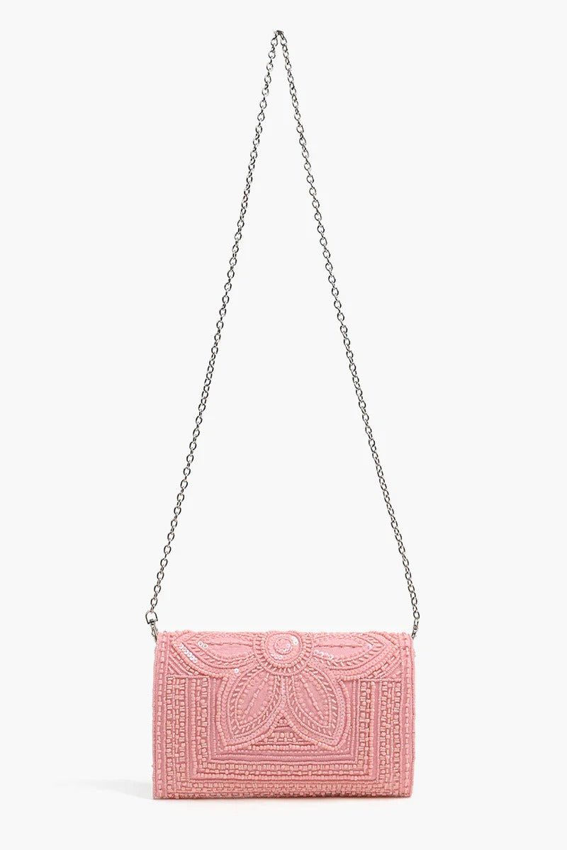 Crystal Rose Embellished Clutch