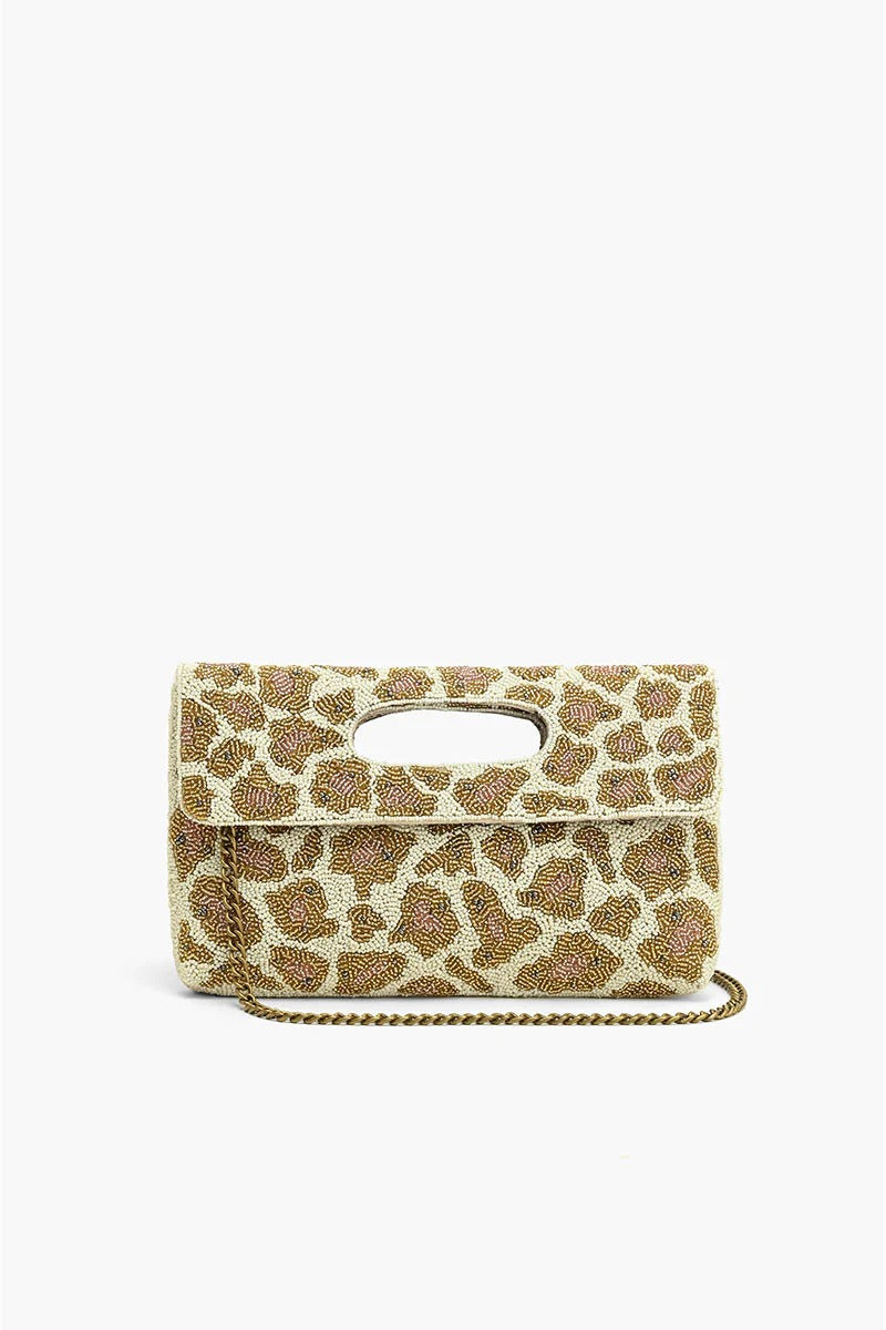 Rose Gold Leopard Clutch with Chain strap