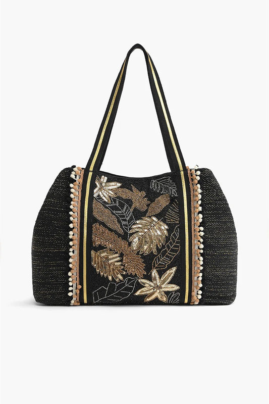 Metallic Floral Tote