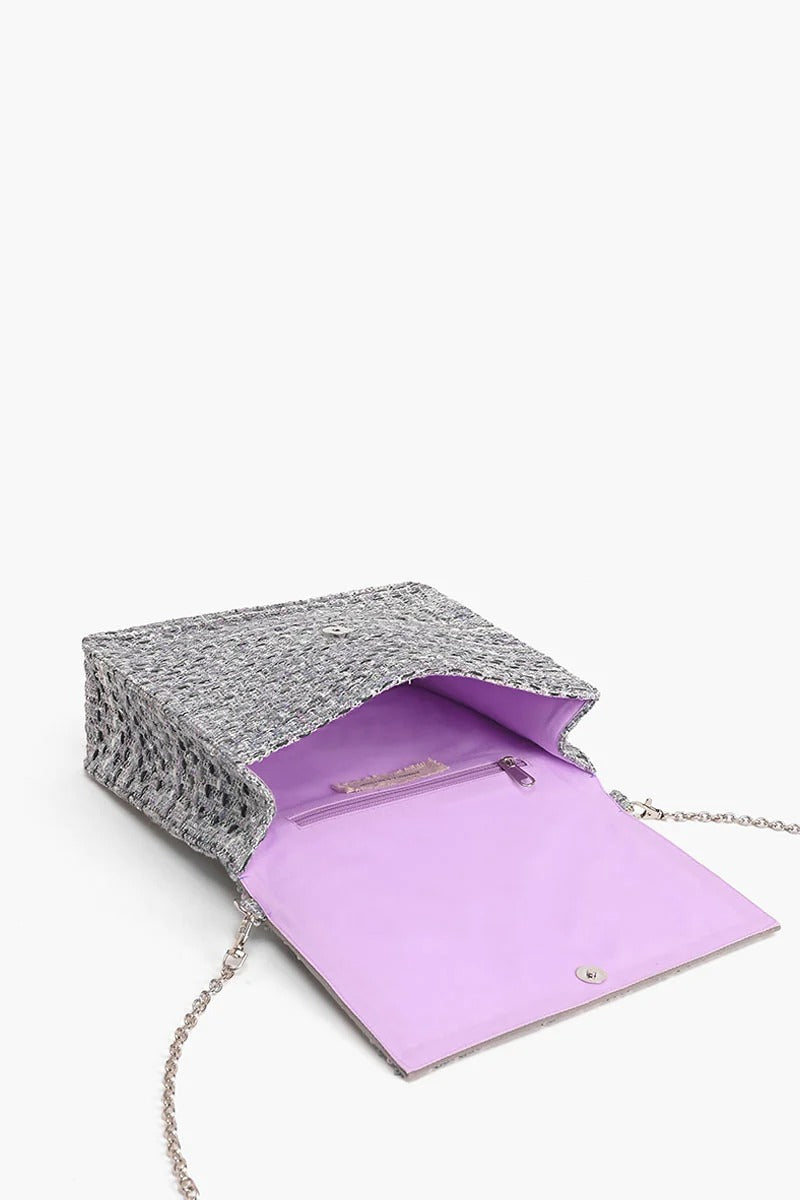 Lavender Fog Embellished Satchel