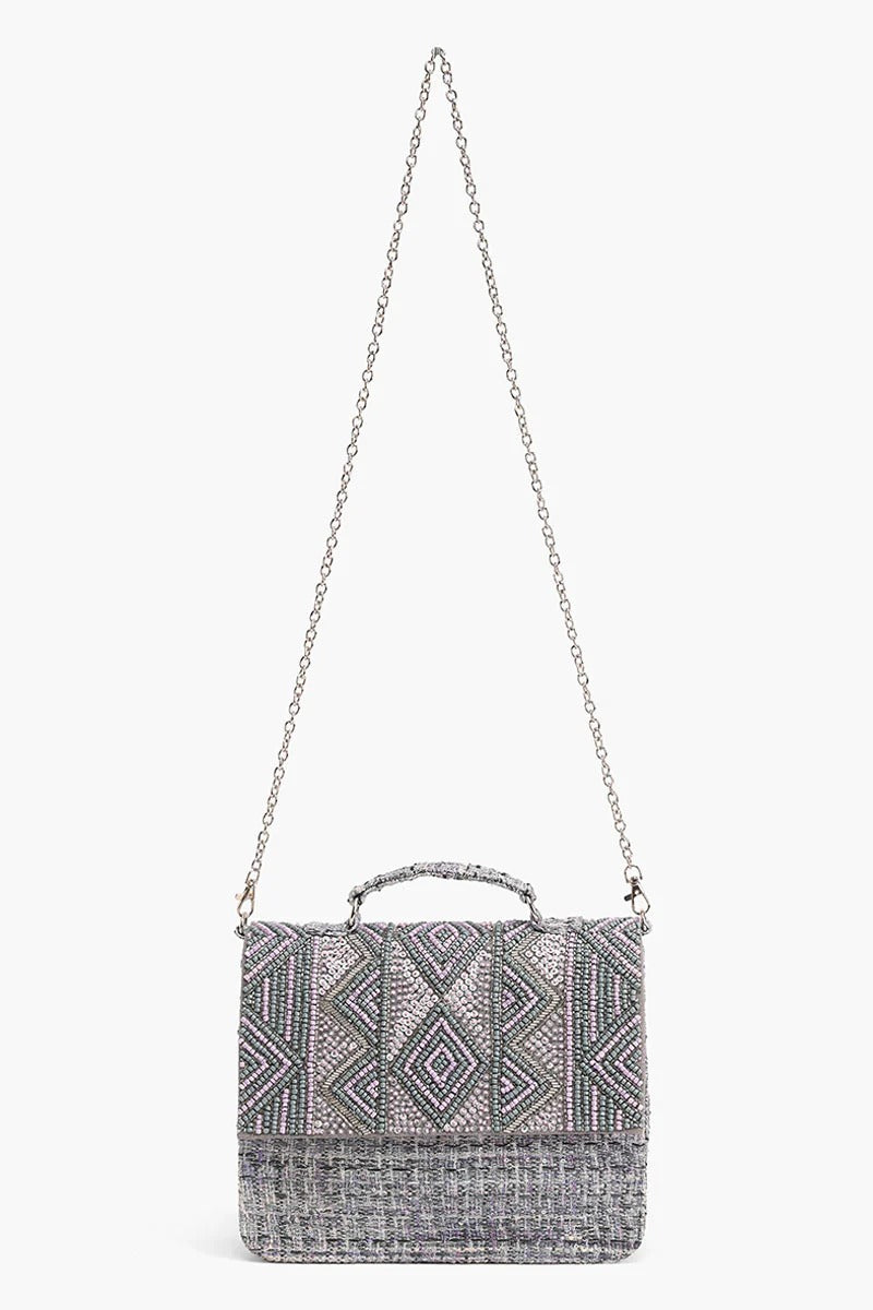 Lavender Fog Embellished Satchel