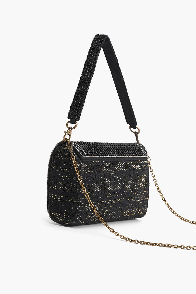 Moonless Night Embellished Shoulder Bag