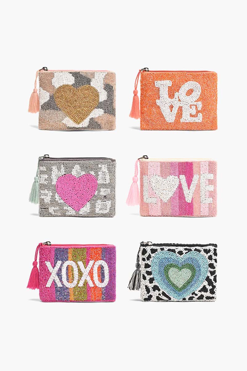 Set of 6 All the Love Coin bags